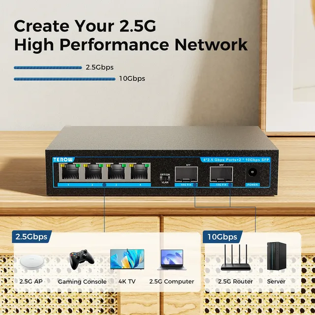 Commutateur 2.5G 6 Ports commutateur réseau 2.5Gbe… – vue 5