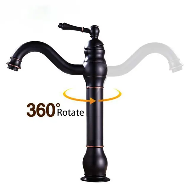 Robinet de lavabo Antique en laiton à poignée unique – vue 4