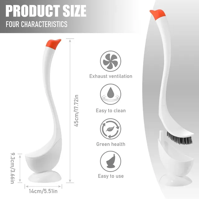 Ensemble de brosses de toilette en forme de cygne avec… – vue 6