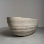 Baignoire en marbre naturel, salle de bain d&rsquo;hôtel/villa personnalisée, douche artistique intérieure/extérieure, luxe minimaliste sculpté, conception monobloc