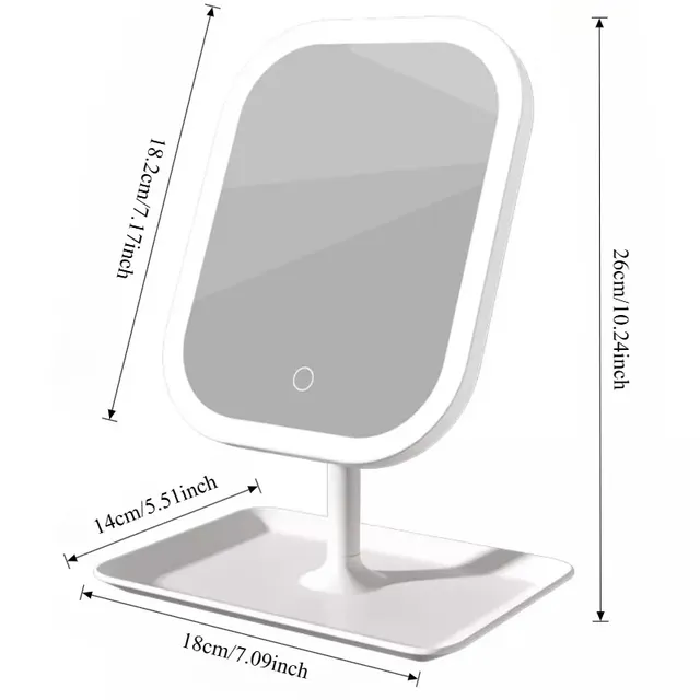 Miroir de maquillage de bureau à Led avec lumières – vue 6