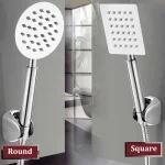 Pommeau de douche en acier inoxydable, suralimenté, sortie d&rsquo;eau en Silicone, rond et carré, ensemble de pomme de douche pour salle de bain