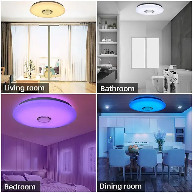 Plafonnier LED intelligent RVB Bluetooth hautparleur… – vue 5