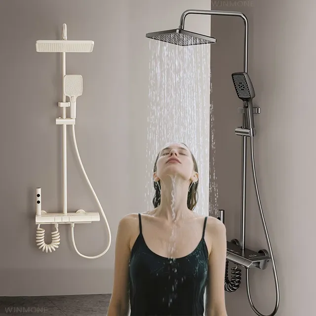 Système de douche cascade blanc lait pour salle de bains… – vue 2
