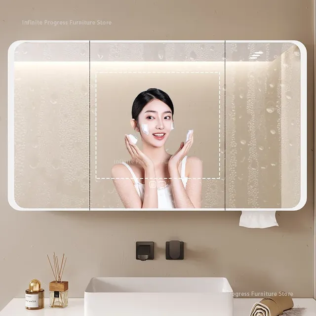 Armoire à miroir de salle de bain intelligente en forme… – vue 3