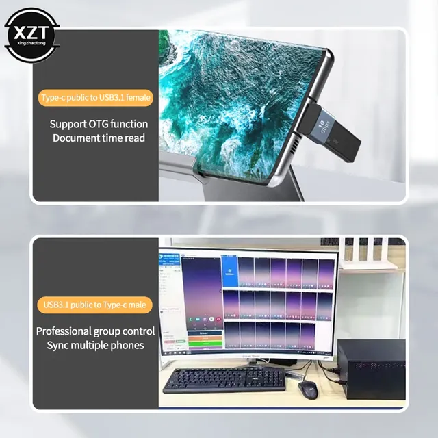 Kang-Adaptateur usb-c mâle vers usb-a mâle/usb-c mâle… – vue 5