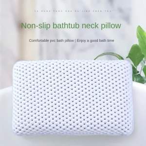 Oreiller de baignoire en mousse anti-alde avec ventouse, carré, petit, lavage, tête, salle de bain, hôtel, piscine