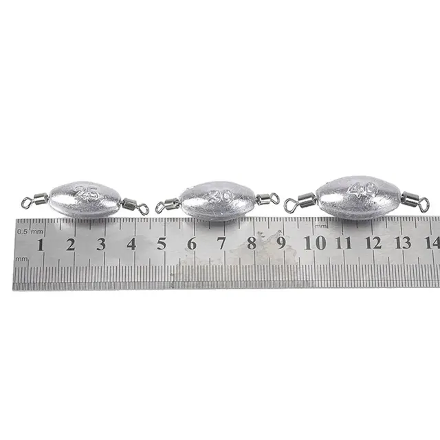 Plombs de pêche ovales fendus olive en ligne – vue 3
