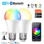 Tuya Wifi/Bluetooth ampoule intelligente Alexa lampe à LED E27 RGB ampoules intelligentes 220V 110V lampes intelligentes pour Google Assisatnt vie intelligente