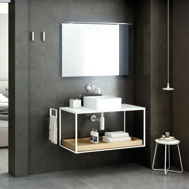 Siphon de salle de bain en laiton blanc moderne – vue 2