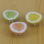 Boutons et poignées d&rsquo;armoire en céramique, poignées de porte de placard, poignées de tiroir pour la décoration de la maison, bouton de meubles en forme de citron