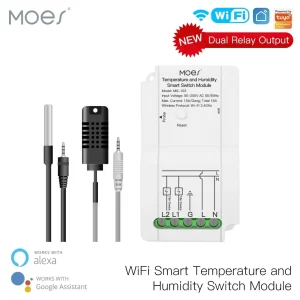 Commutateur intelligent de température et d’humidité WiFi, capteur technique, contrôleur sans fil, application Smart Life, sortie de citations de touristes, fonctionne avec Alexa Google Commutateur intelligent de température et d’humidité WiFi, capteur technique, contrôleur sans fil, application Smart Life, sortie de citations de touristes, fonctionne avec Alexa Google