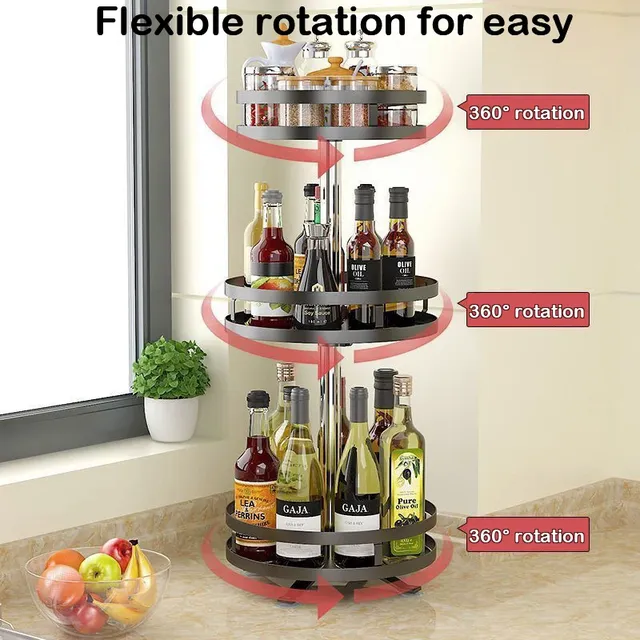 Support de rangement de cuisine rotatif – vue 2