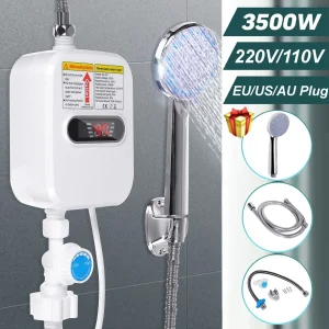 Prise ue/US 3500W électrique sans remerciement Mini chauffe-eau instantané 220/110V robinet de salle de bains chauffage du robinet 3 secondes chauffage instantané