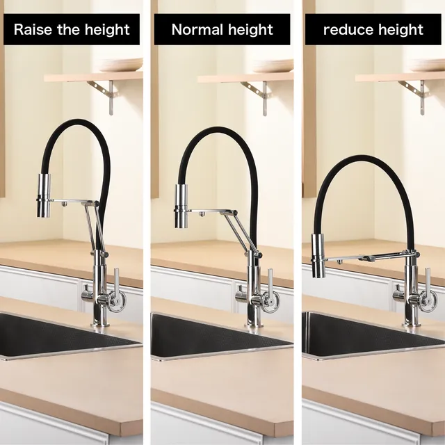 Robinet de cuisine moderne en laiton chromé avec… – vue 5