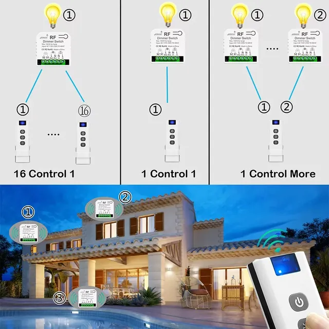 Variateur de lumière sans fil avec télécommandes – vue 5