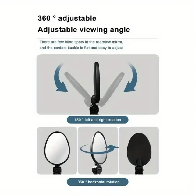 Rétroviseur vélo réglable rotatif 360 degrés universel… – vue 3