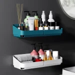 Étagère de rangement murale, organisateur d&rsquo;épices pour cosmétiques, salle de bains sans perçage, accessoire de douche pratique pour cuisine, nouveauté 2024