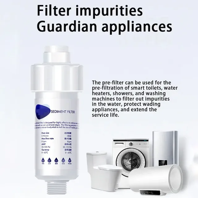 Filtre eau préfiltre laveuse domestique remplaçable…