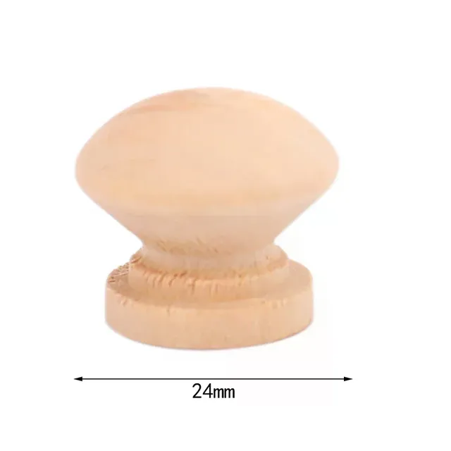 Lot dix boutons meuble bois naturel nonverni rond bombé… – vue 5