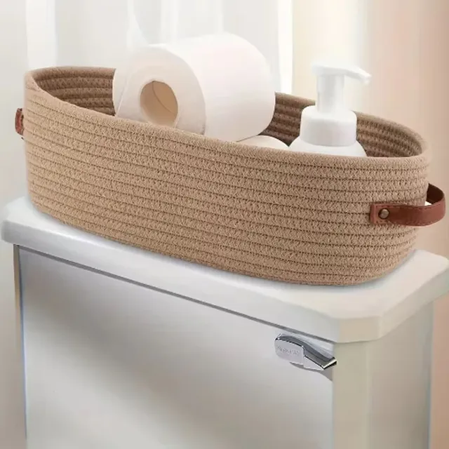 Panier de rangement de salle de bain tissé ovale – vue 2