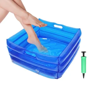 Bain de pieds de piscine pliable Portable, lavabo gonflable multifonctionnel pour la plage, le Camping, la maison, bain de pieds bleu