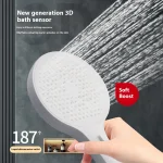 Pommeau de douche multifonctionnel blanc à température constante, douche pour salles de bains à domicile, pomme de douche à pistolet de nettoyage puissant