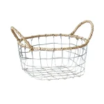 Organisateur de cuisine, panier tissé en fil nordique, panier de rangement Portable et pratique en fil, panier de rangement de fruits de cuisine en fer, salon