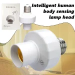 Support d&rsquo;ampoule avec capteur de mouvement intelligent, adaptateur de capteur d&rsquo;induction PIR E27, Base de lampe, douille E27, adaptateur d&rsquo;ampoules intelligentes