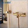 Mitigeur mural thermostatique doré laiton massif bec… – vue 2
