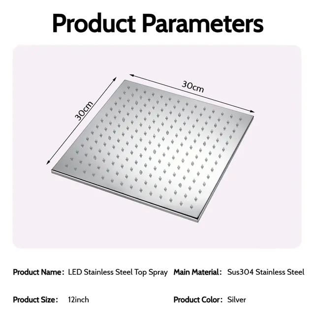 Stenoc pomme de douche fixe 12 pouces lumière LED grande… – vue 6