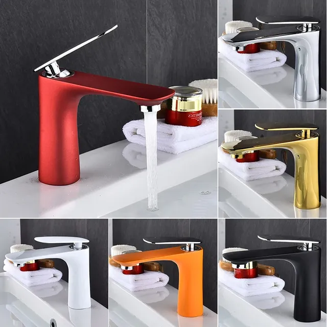 Robinet de bain orange chaud et froid – vue 2