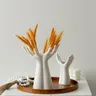 Vase en céramique bras de main Bouquet de paume… – vue 3