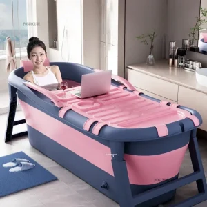 Baignoires pliables en plastique pour adultes, fournitures de salle de bains, baignoire épaisse minimaliste pour tout le corps, baignoire glacée Portable pour adultes