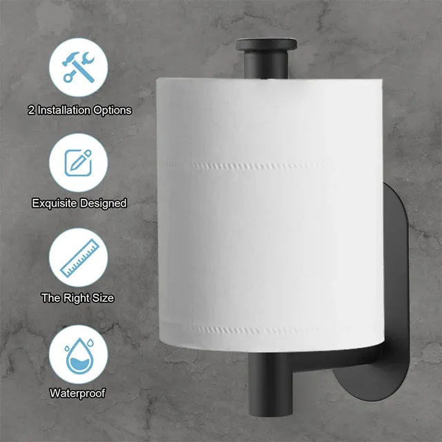 Porte-papier hygiénique adhésif en acier inoxydable – vue 4