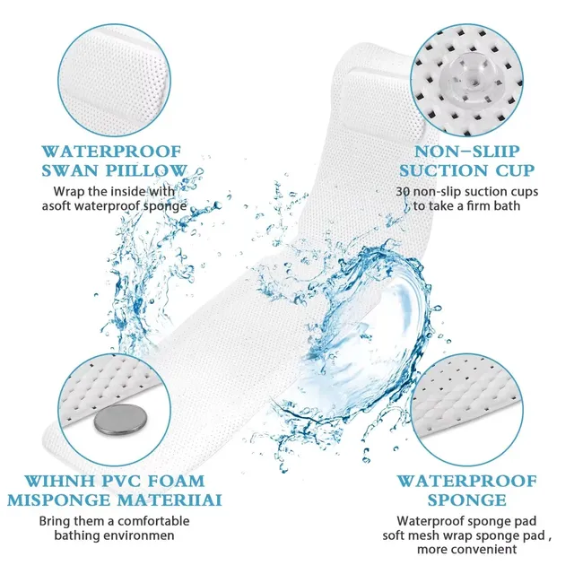 Tapis de douche Extra Long et doux avec oreiller – vue 3