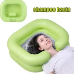 Bassin de shampoing gonflable de voyage – Bol de lavage portable en PVC pour personnes handicapées blessées aux patients âgés postés au lit Utilisation à la maison avec trou de vidange