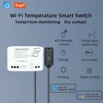 Tuya – interrupteur intelligent de température et d&rsquo;humidité, 7-32V, relais à Contact sec passif, Thermostat, moniteur, capteur de température, Compatible avec Alexa