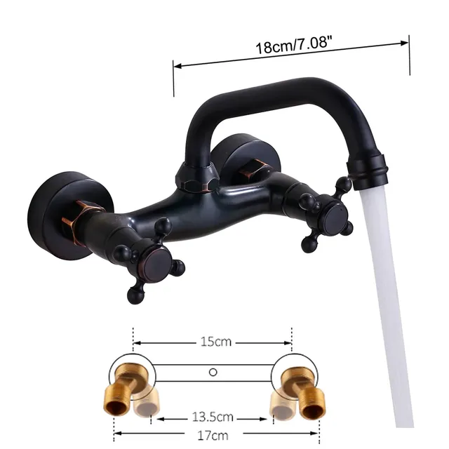 Robinet de lavabo en laiton Antique – vue 3