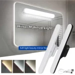 LED miroir de maquillage lumière USB Rechargeable gradation continue lampe de vanité magnétique pour chambre Selfie garde-robe salle de bain éclairage