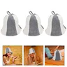 Chapeaux sauna feutre laine lot trois bicolore gris… – vue 4