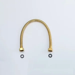 Tuyau en acier inoxydable 304 or Rose, tuyau d&rsquo;entrée d&rsquo;eau de toilette 50 cm G1/2 « X 1/2 » tuyau d&rsquo;entrée de chauffage d&rsquo;eau en or brossé