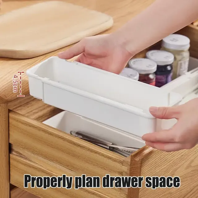 Organisateur tiroir argenterie extensible réglable blanc… – vue 3