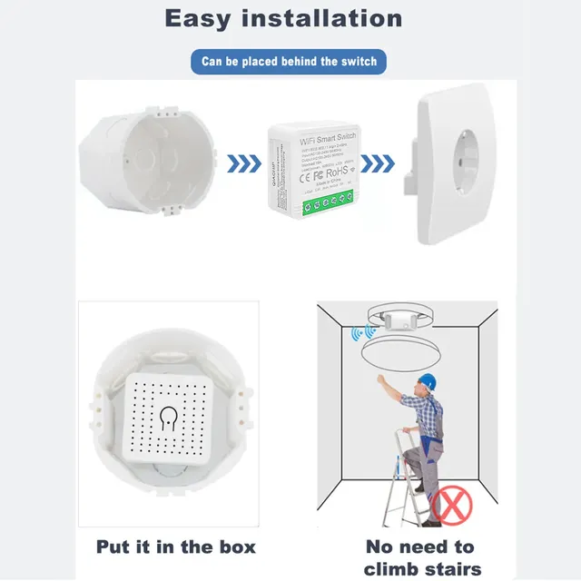 Interrupteur d'éclairage intelligent WiFi sans fil – vue 6