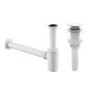 Siphon de salle de bain en laiton blanc moderne, ensemble de bouchons de Valve de filtre Pop-Up, accessoires de tuyau de lavabo
