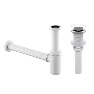 Siphon de salle de bain en laiton blanc moderne