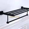 40/50/60cm noir porte-serviettes mural noir huile brossé… – vue 3
