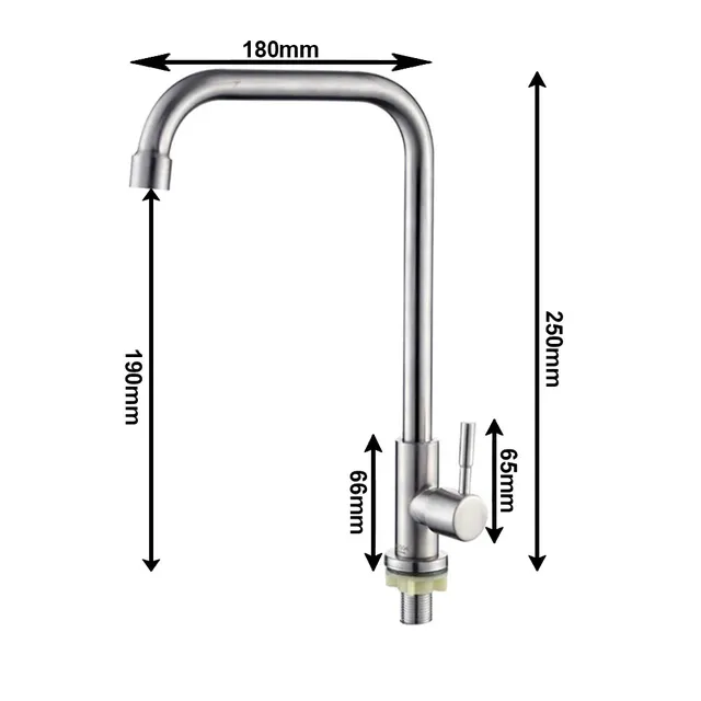 Robinet de cuisine en acier inoxydable – vue 4