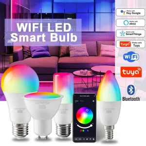 Ampoule intelligente Tuya Rgb à intensité variable, Gu10 C37 A60 T37 E14 E27 B22, lampe magique Led Wifi AC85V-265V, fonctionne avec Alexa Google Home Ampoule intelligente Tuya Rgb à intensité variable, Gu10 C37 A60 T37 E14 E27 B22, lampe magique Led Wifi AC85V-265V, fonctionne avec Alexa Google Home