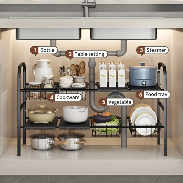 Supports de rangement de cuisine réglables – vue 2